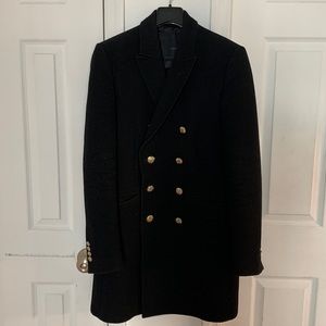 Zara Men’s Size Small Black Double Breasted Coat